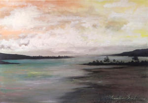 Traumlandschaft, landschaft Gemälde, Landschaft verträumt, Landschaft von Anette Betros, Traumlandschaft Gemälde, Malerei bunte Landschaft Gemälde, Malerei Landschaft